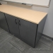 Blonde and Grey 2 Door Storage Cabinet, Locking